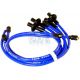 CABLES BOUGIES SILICONE 8mm  BLEU