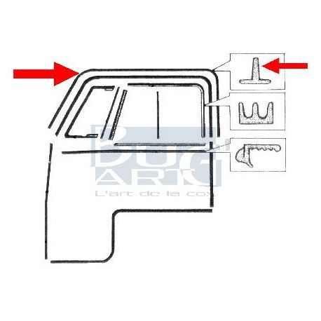 SET DE DEUX JOINTS DANS CADRE VITRE T2 55-67