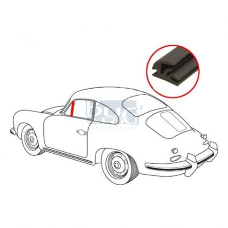 JOINT VERTICAL ARRIÈRE DE DÉFLECTEUR GAUCHE OU DROIT POUR PORSCHE 356 COUPÉ A/B/C